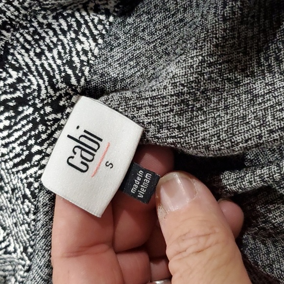 Cabi 2 piece skirt suit set long line blazer herringbone black and white - Picture 9 of 12